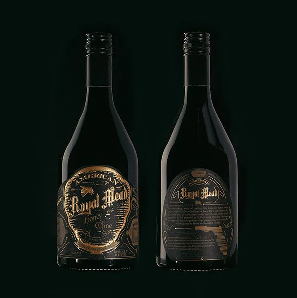 labels with gold foil