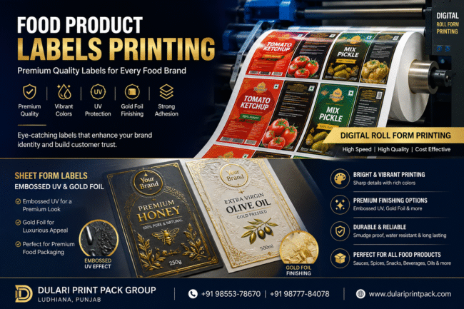 food product labels printing